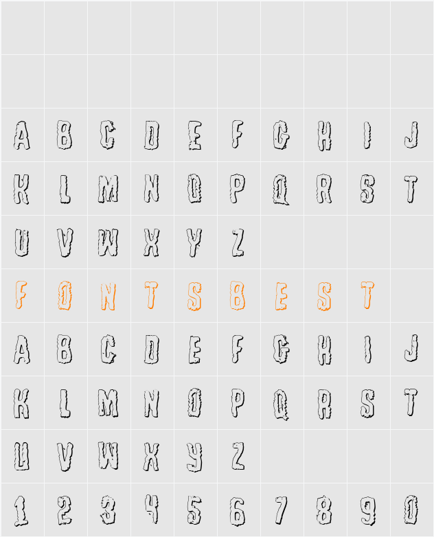 Tussle Outline Character Map