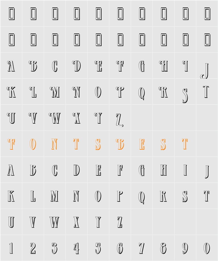 Verve Shadow Character Map