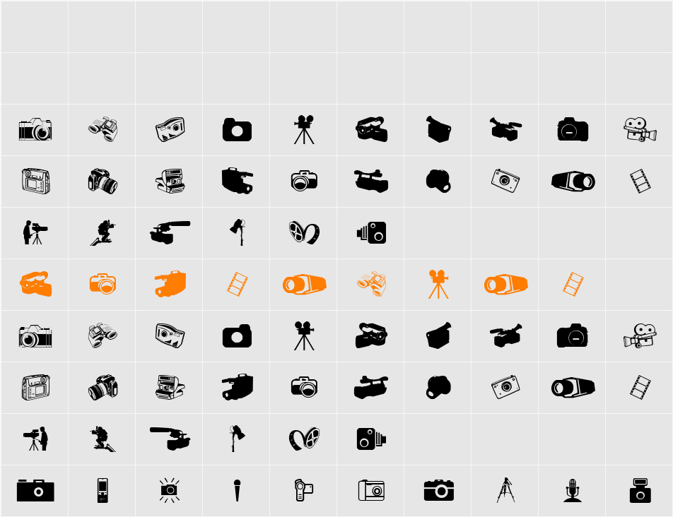 Kamera Dings Character Map