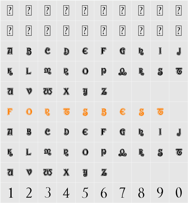 ManuScript Caps Character Map