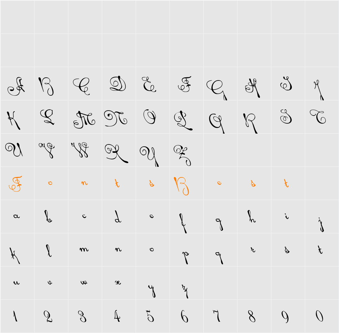 Rhalina Leftalic Character Map