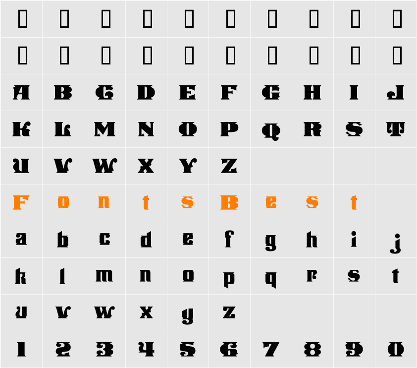 Stampede Open Fill Character Map