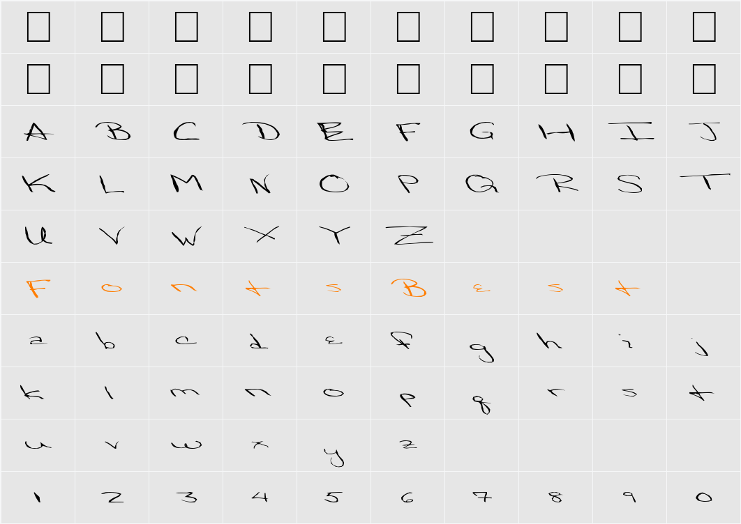 FZ HAND 24 MANGLED EX Character Map