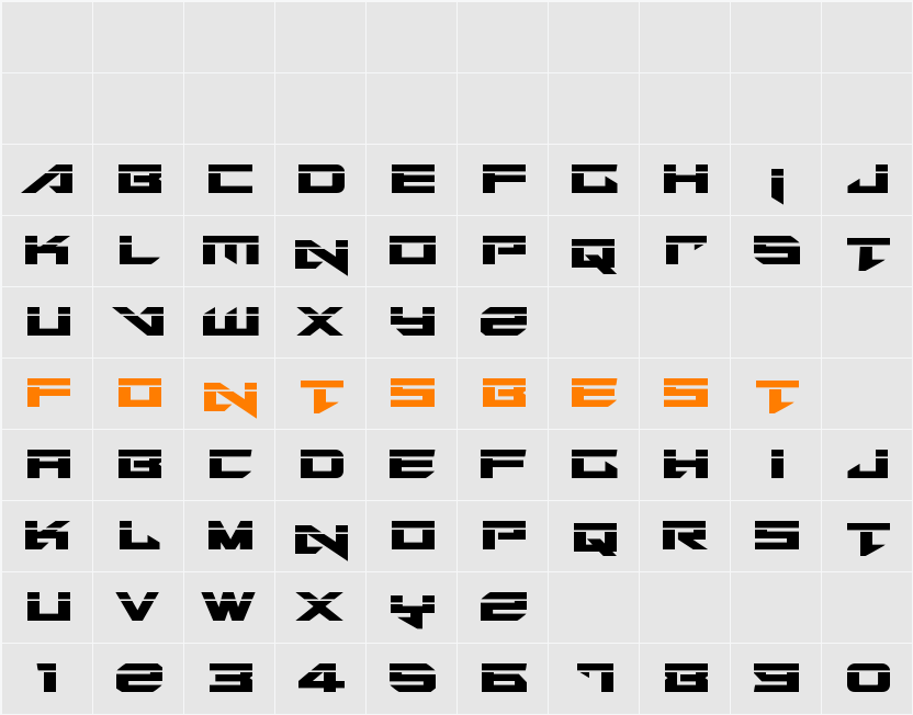 Tarrget Laser Character Map