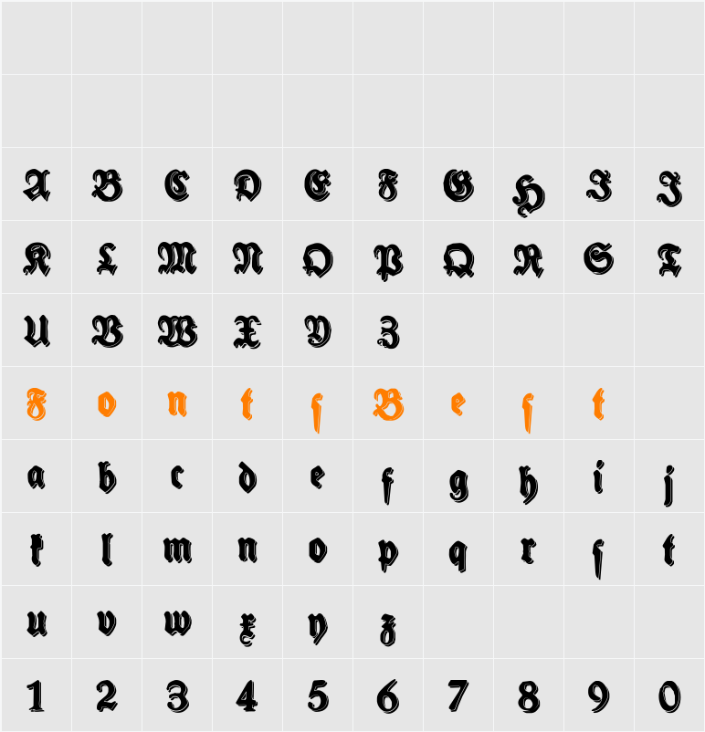 Schneidler Halb Fette Shadow Character Map
