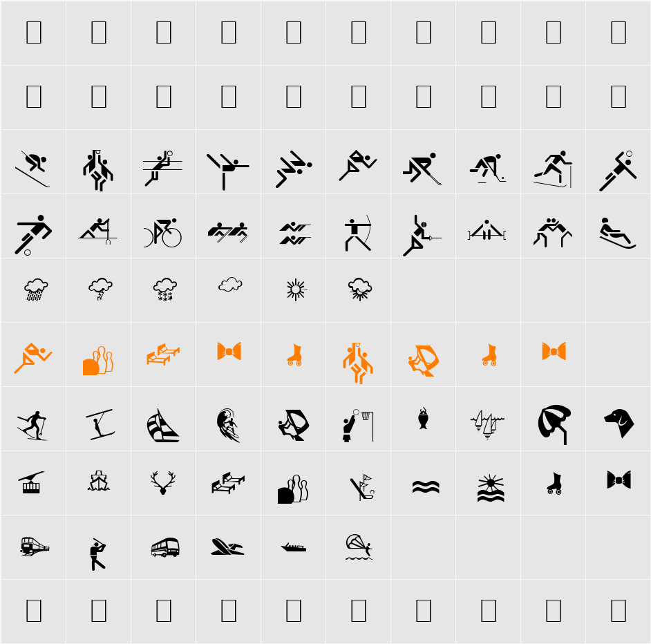 Signs Character Map