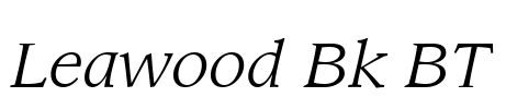 Leawood Bk BT Font Image