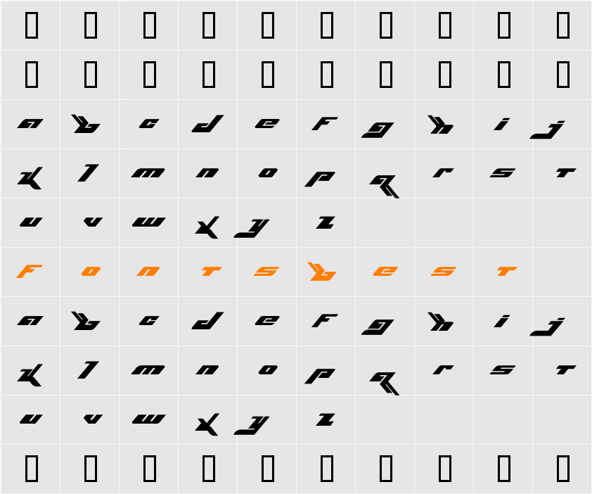 3代呼吸英文-黑航空特 Character Map
