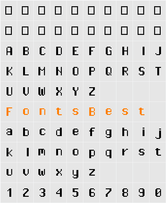 Pixel Operator Mono HB Character Map
