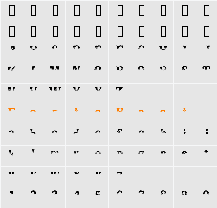 Rodeo Clown Half Fill Character Map