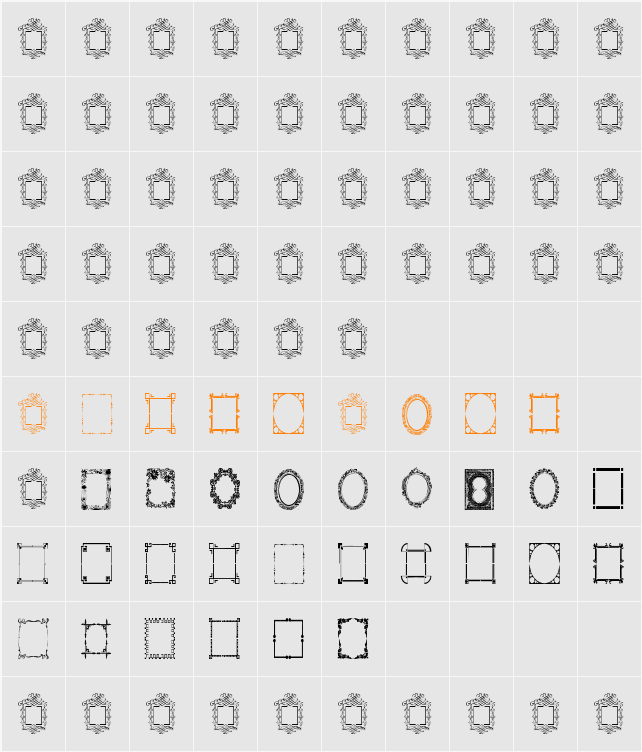 Vintage Frames 6 Character Map