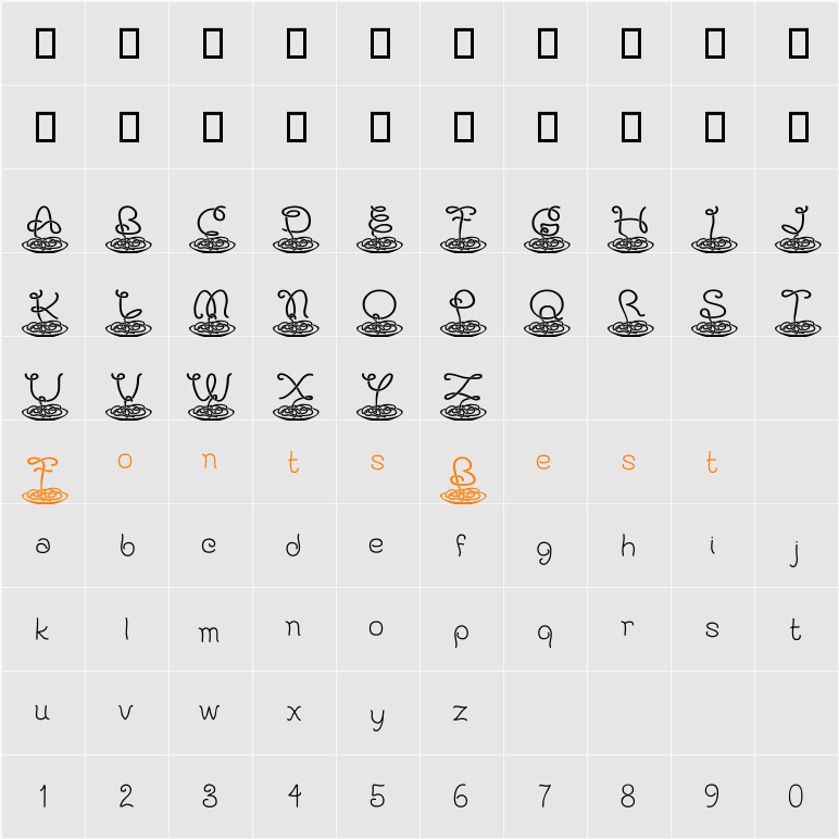 KAPastaAldente Character Map