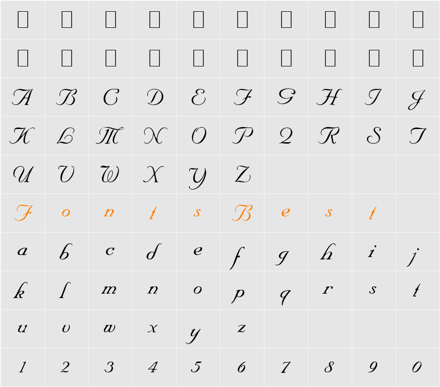 Script-N690 Character Map