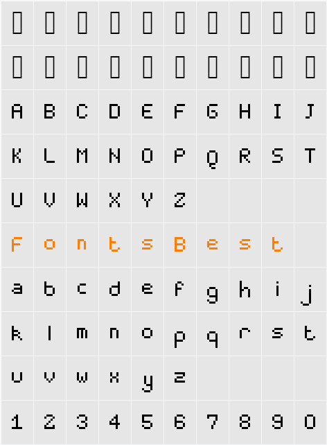 PixelMaster Character Map