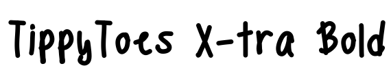 TippyToes X-tra Bold Font Image