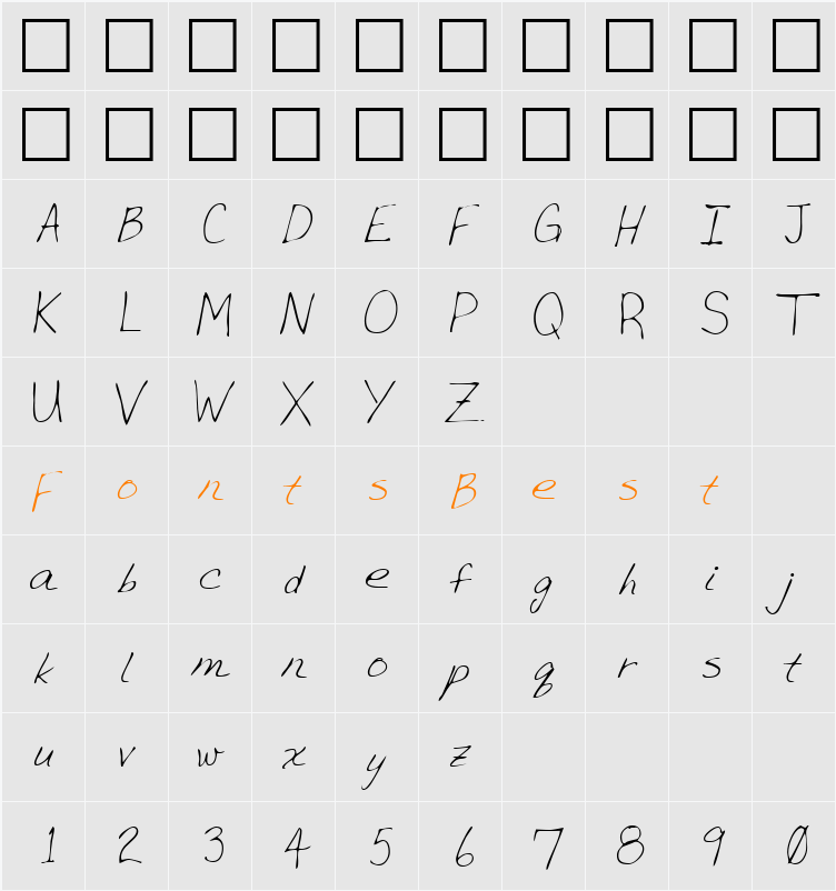 LEHN036 Character Map