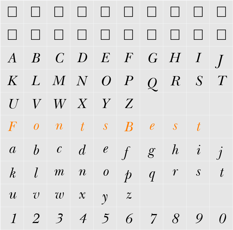 QTBasker Character Map