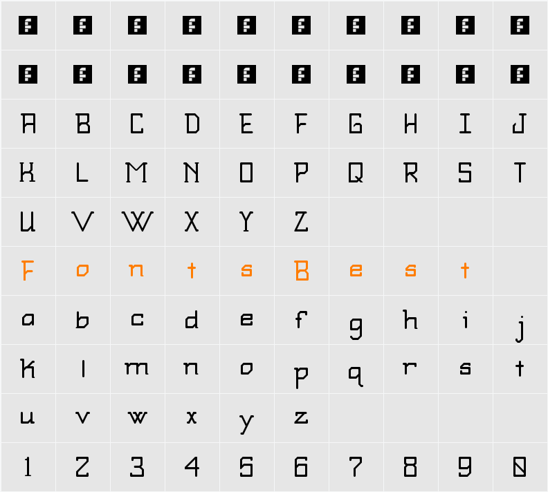 SBModernStd_Bold Character Map