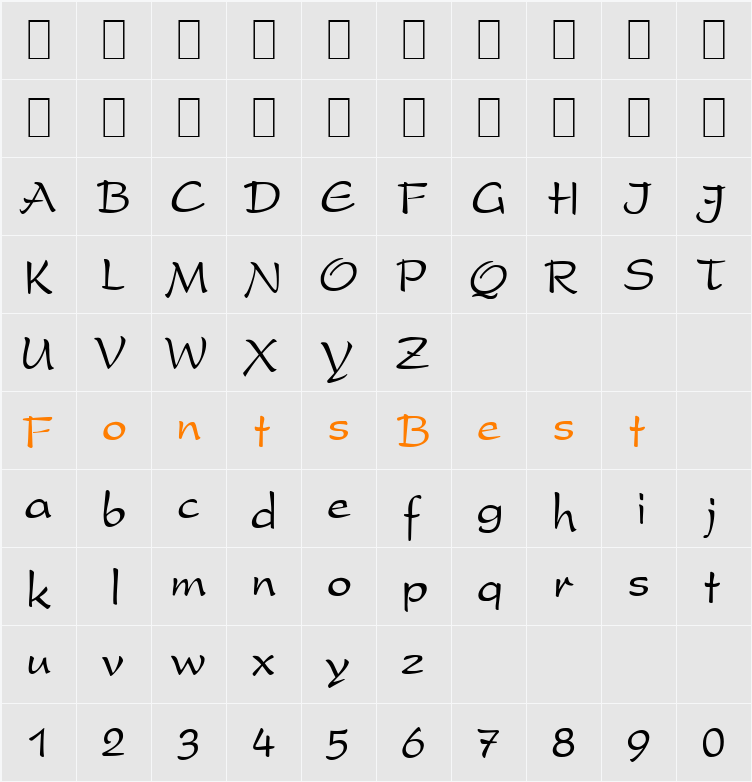 Prestal Becker Character Map