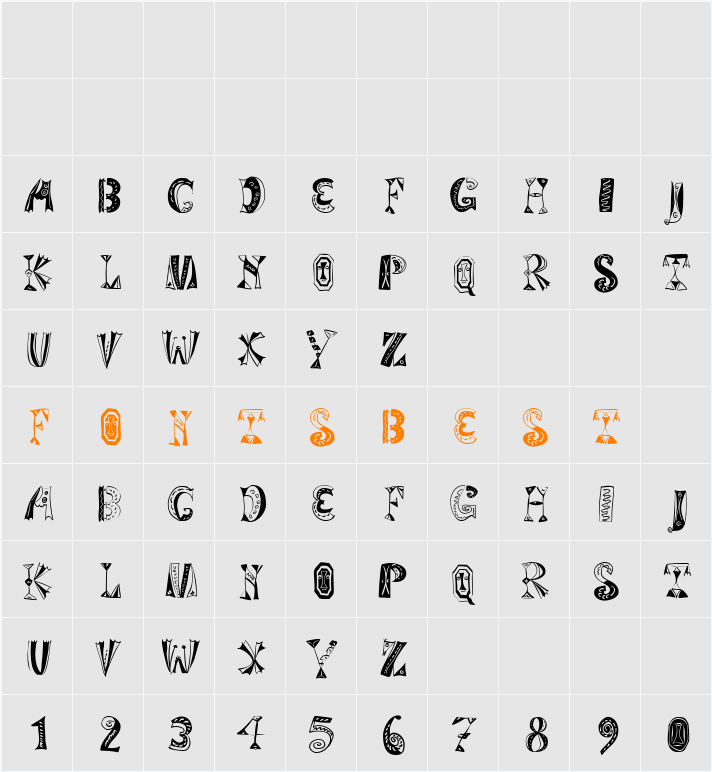 VariationsForImre Character Map
