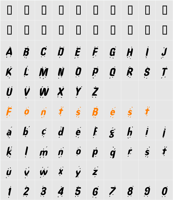 RainDanceSSK Character Map