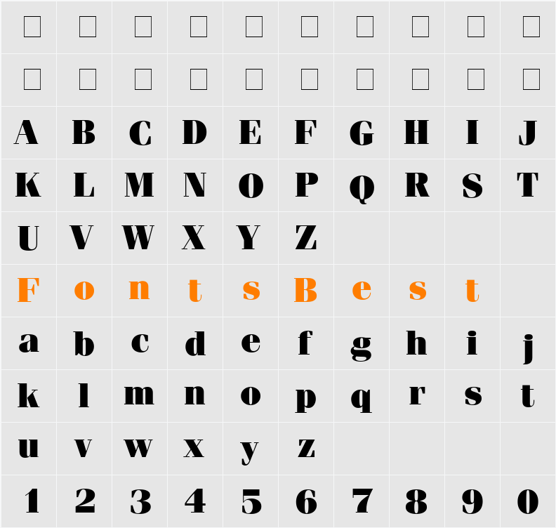 Compendium Black SSi Character Map