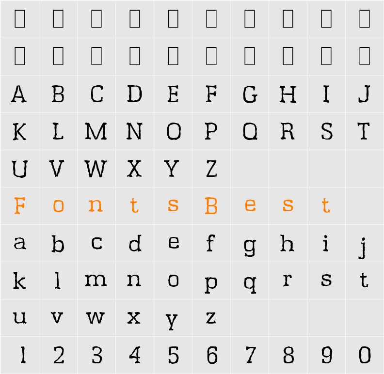 JasonBeckerAntique-Light Character Map
