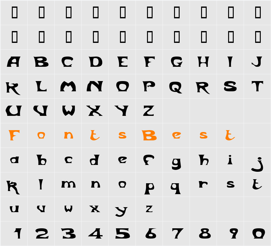 BodyShopExtended Character Map