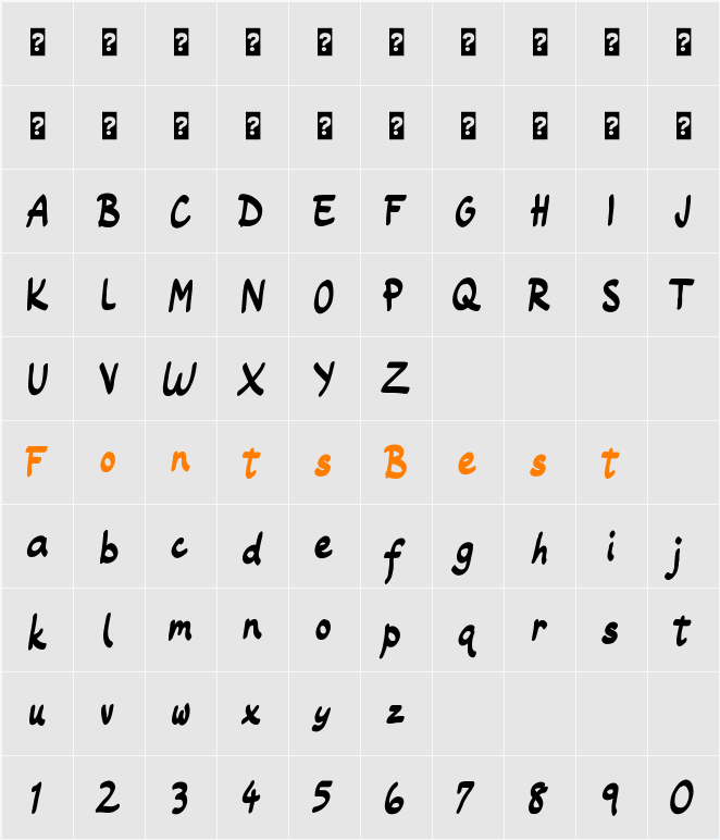Roundling Character Map