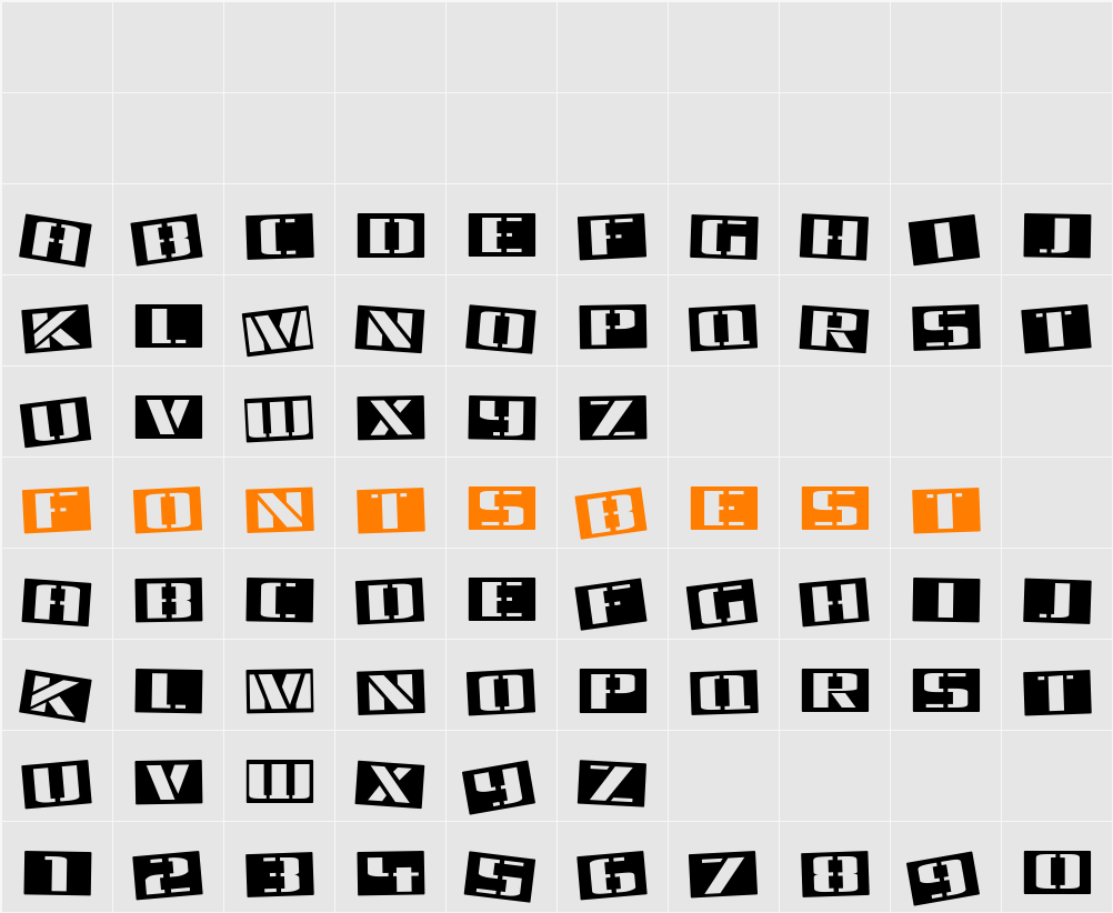 Tinsnips Character Map