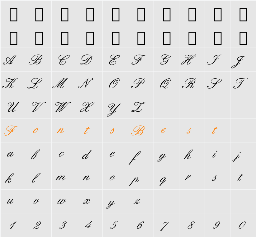 Sigroom Character Map