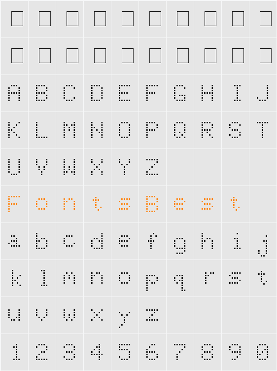 Dot-Matrix Character Map