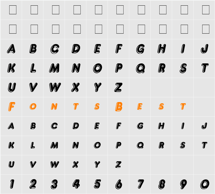 Francis High Lighted Character Map
