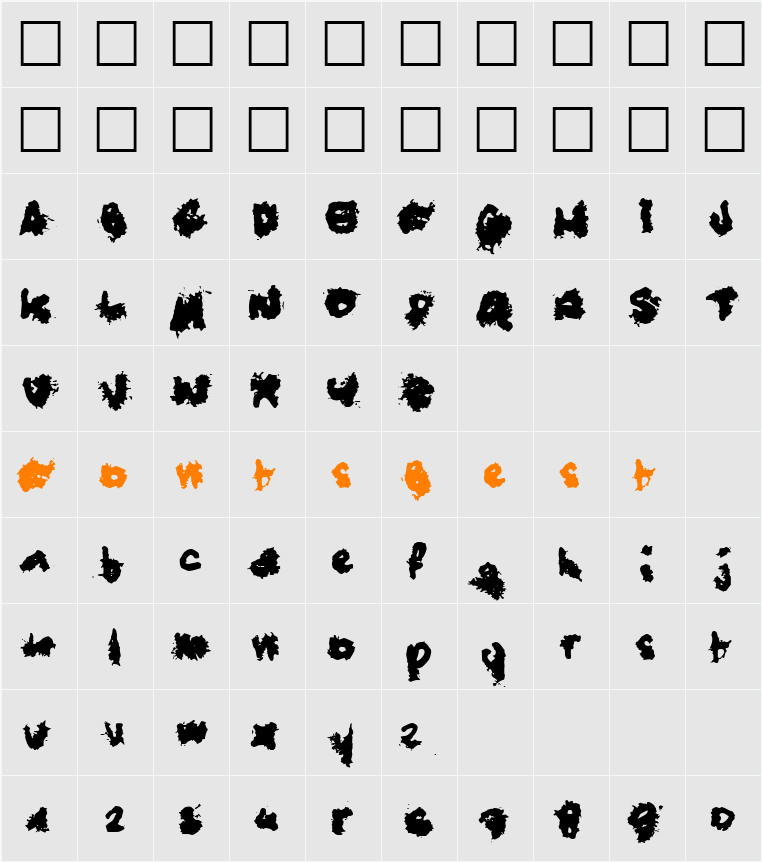 BlueTrash Character Map