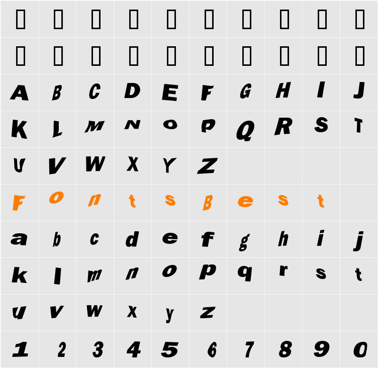 Marola Character Map