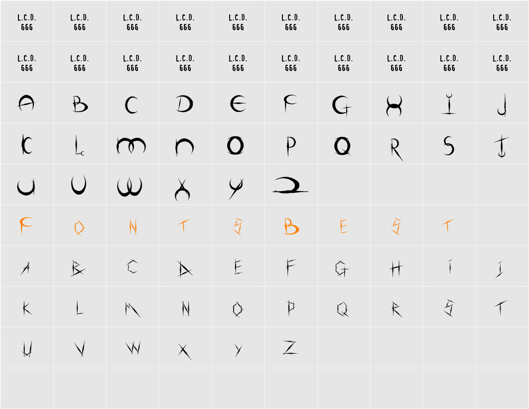 DemigoD Oldschool Character Map