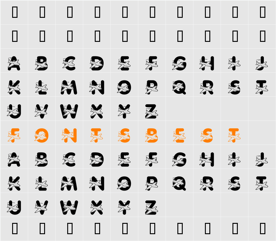 LMS We Love To Fly Character Map