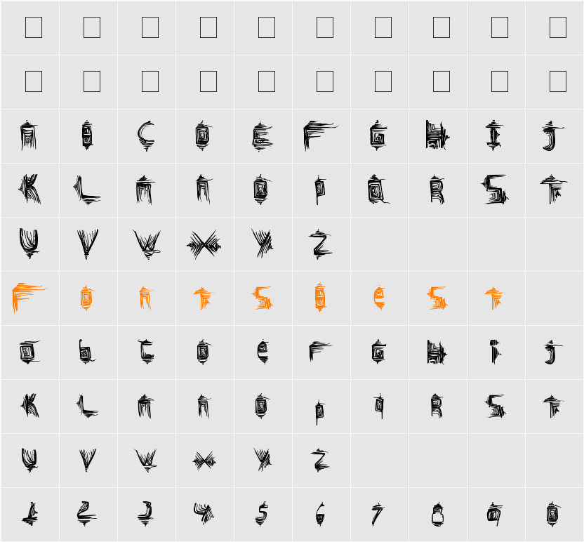 picto Character Map