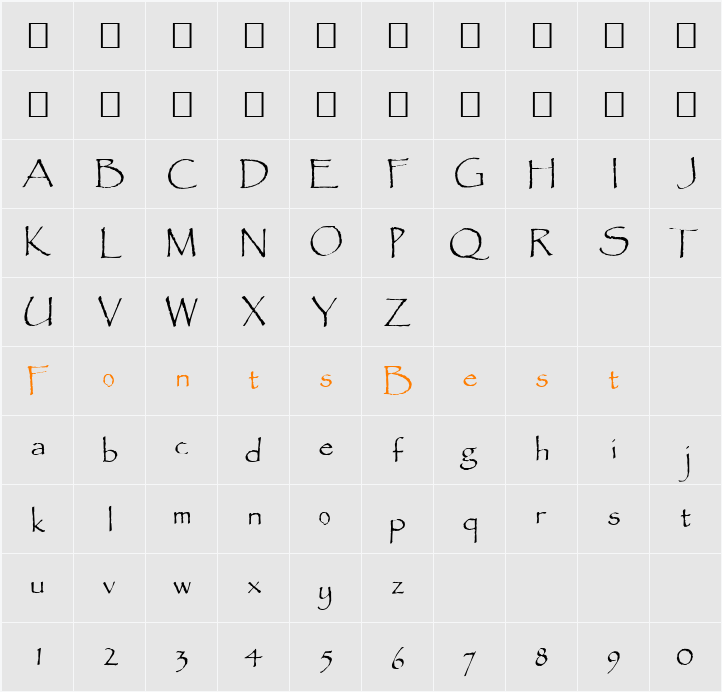 FZ HAND 16 Character Map