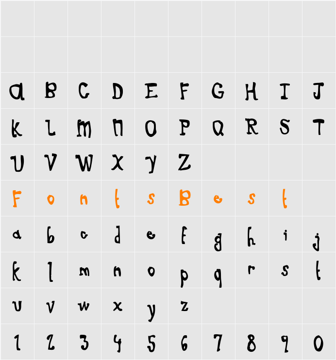 Dogfont Character Map