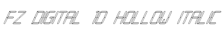 FZ DIGITAL 10 HOLLOW ITALIC Font Image