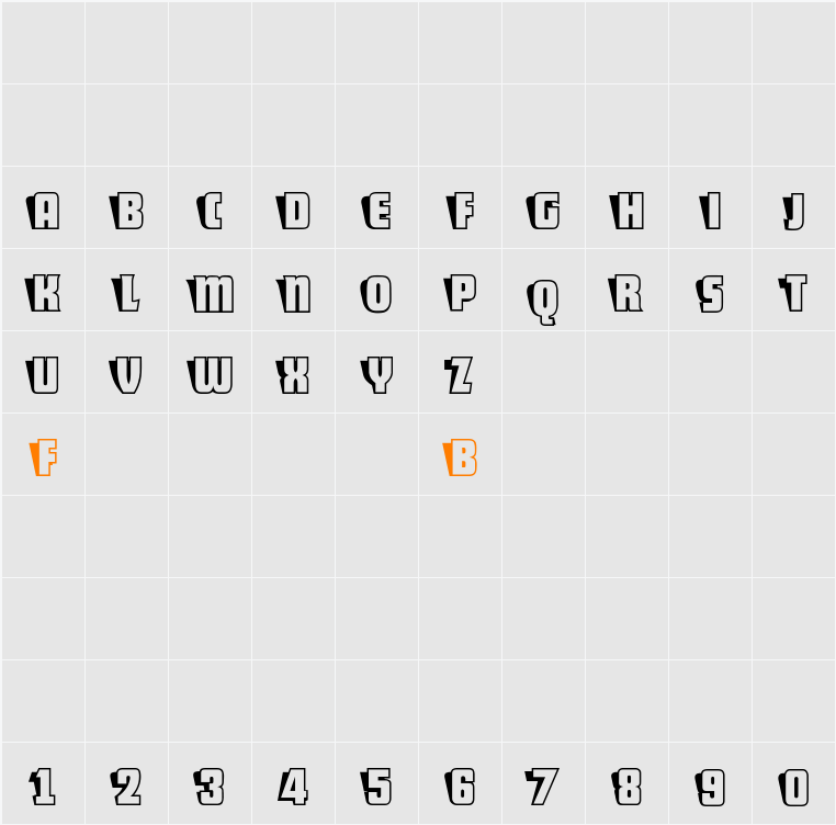 Sho-Card-Caps Character Map