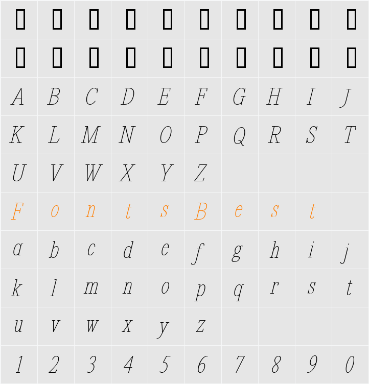 Revelation BTN Cond Lt Character Map