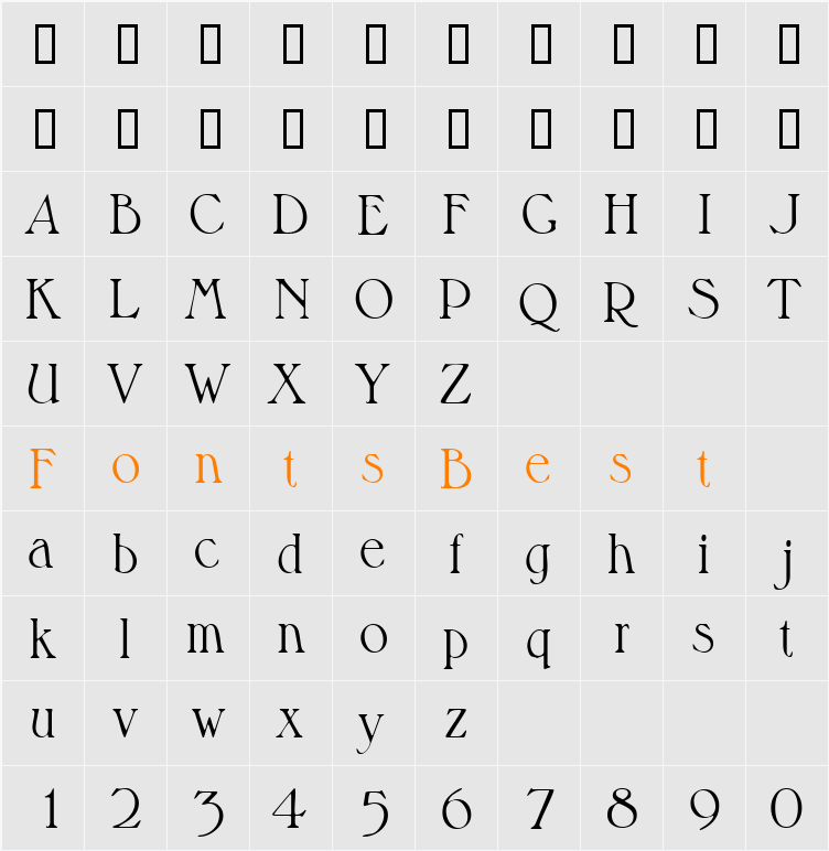ValitLightSSK Character Map