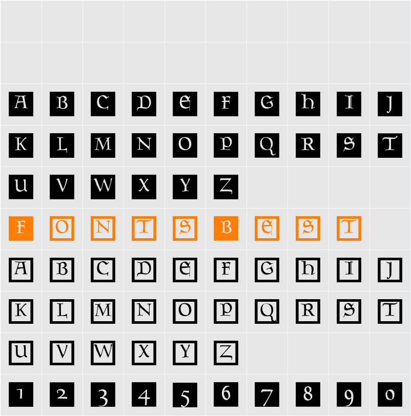 GoudamentBricks Character Map
