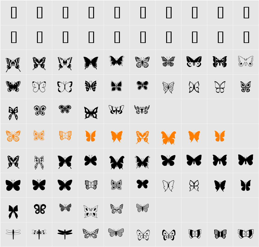 XCompuTerBuggz Character Map