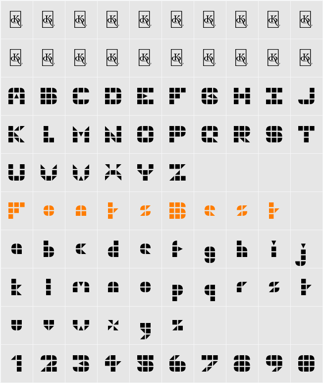 GeoGrid9 Character Map