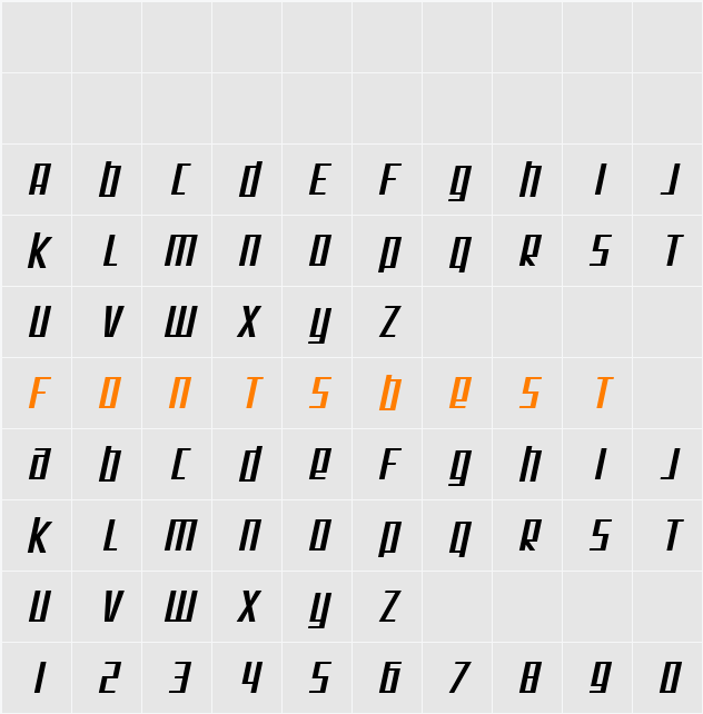 SF Square Root Extended Character Map