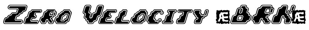 Zero Velocity (BRK) Font Image