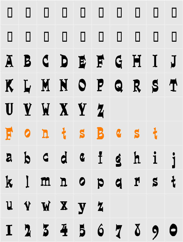 Joe Character Map